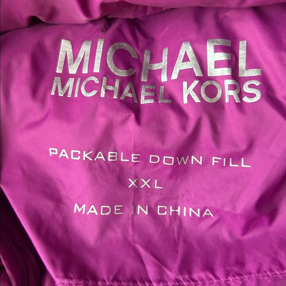 Michael Kors Packable Down Puffer Fuschia Size XXL - Picture 6 of 7